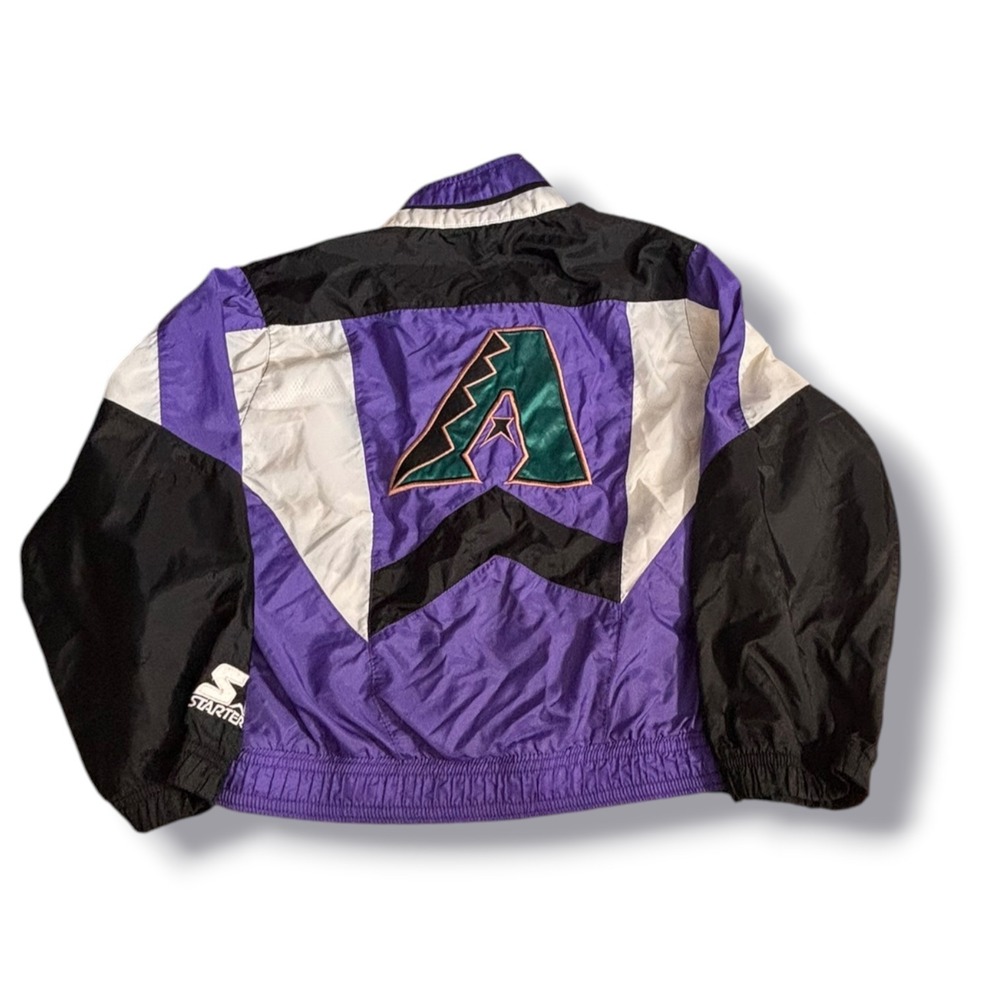 Starter Arizona Diamondbacks Vintage MLB Windbreaker Jacket Purple Black Small